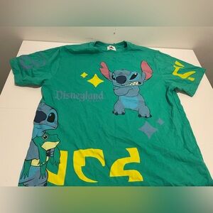Disney Parks Official Merch Men's Medium Green Stitch Tee T-Shirt Worn once